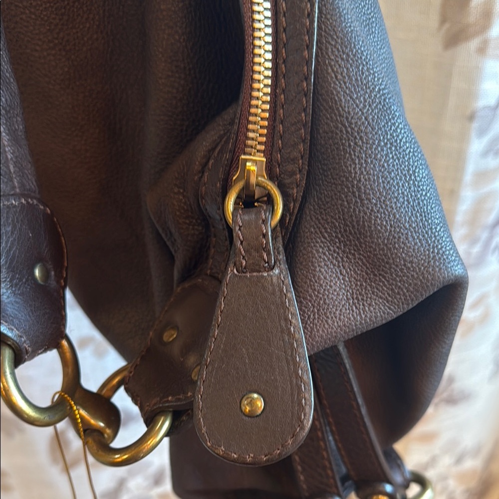 Alviero Martini Gold and Brown Hobo Shoulder Bag - Picture 9 of 14